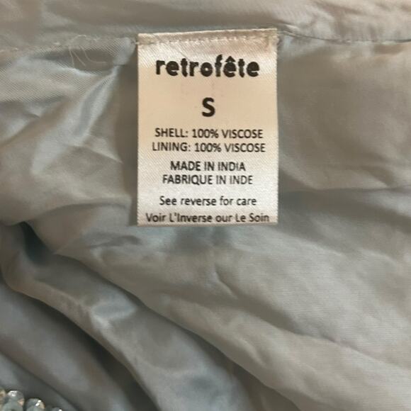 Retrofete Sequin Gabrielle Robe Dress Wrap Light Blue Teal Small - Picture 7 of 9